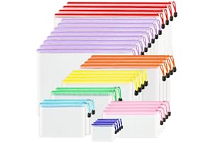 VVCOIIROEI 32pcs Mesh Zipper Pouch Bags, 8 Sizes, 8 Colors Zipper Pouches for Organizing, Board Game Storage, Travel, School Office