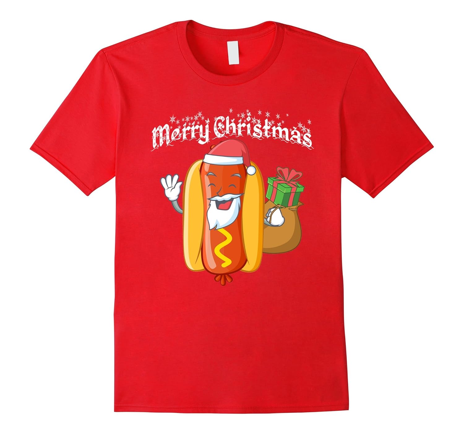 Merry Christmas Hot Dog Santa Ugly Sweater Funny Xmas Gift-Rose