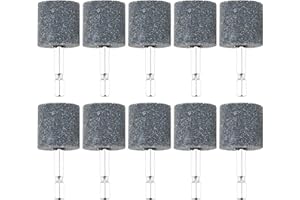 dophee 10Pcs 30mm Cylindrical Shape Aluminum Oxide Mounted Grinding Stones Rotary Grinding Bits with 1/4" Hex Shank for Electric Rotary Tools Drill Grinder