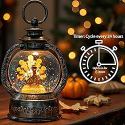 Fall Snow Globe Lantern - Thanksgiving Glittering