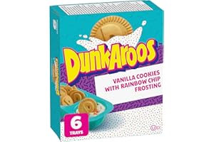 Betty Crocker Dunkaroos Vanilla Cookies with Rainbow Chip Vanilla Frosting, Package of 6 Trays of Dunkaroos