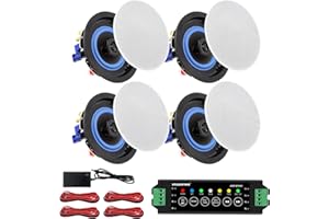 STUDIOFINIX 4 Inch Bluetooth Ceiling Speakers,320W 2-Way System, 4 Speakers, Wired Surround Sound for Living Room, Office,Kic