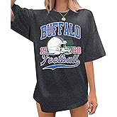Football Shirts Women Football Team Fan Shirt Oversized Game Day Tshirt Rugby Gifts Tee Tops