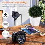 BigFish Universal Travel Adapter with 2 USB A & 2 USB C, 4 USB Ports view 4