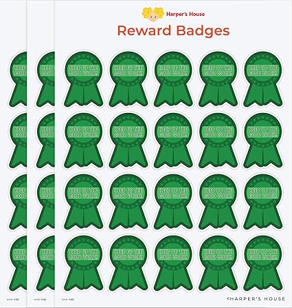 Amazon Com Harper S House Keep Up The Good Work Reward Badges 60 Total Sticker Count Toys Games