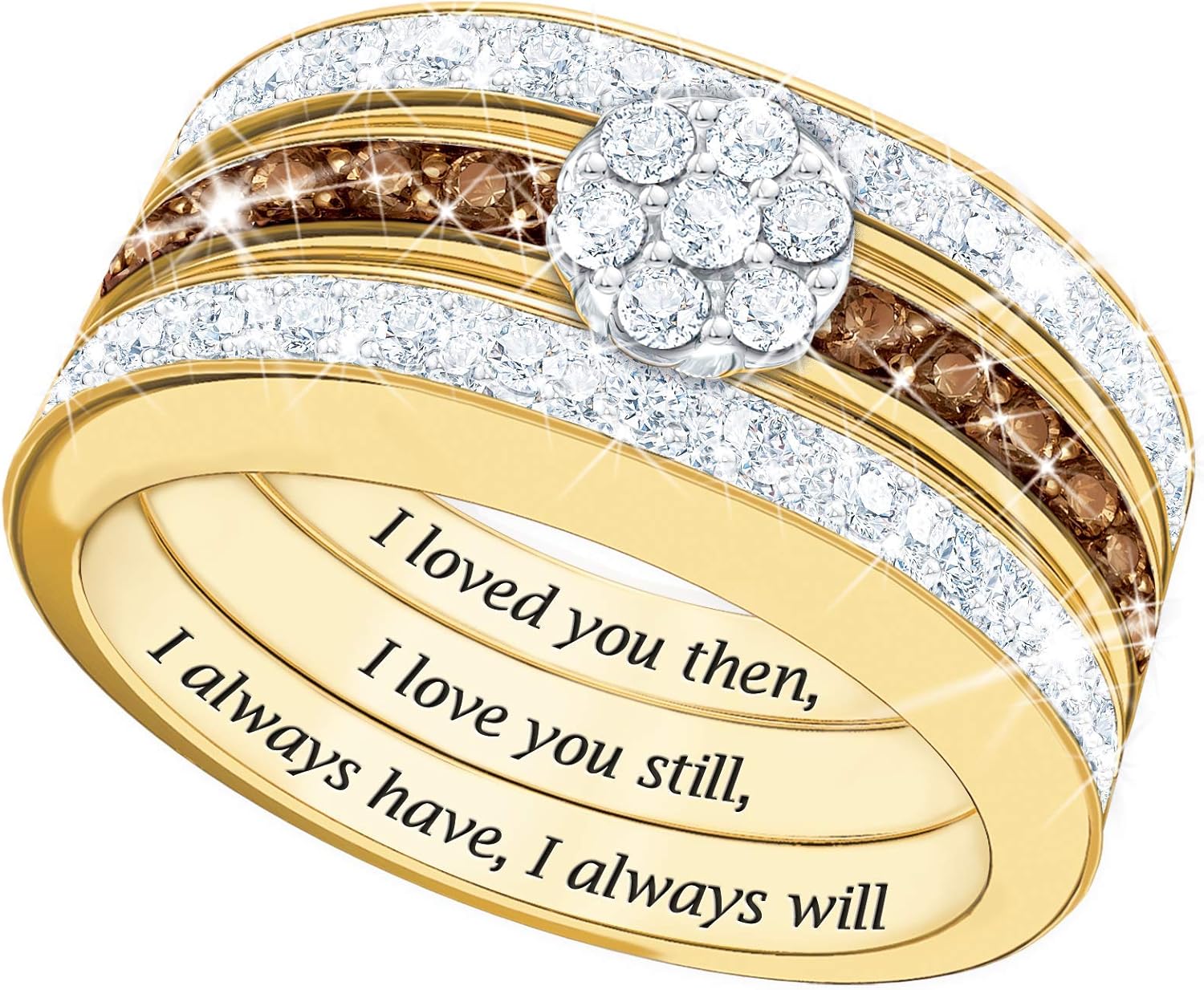 Amazon.com: I Love You Always Diamond Gold Ring Set – Stacked Bands