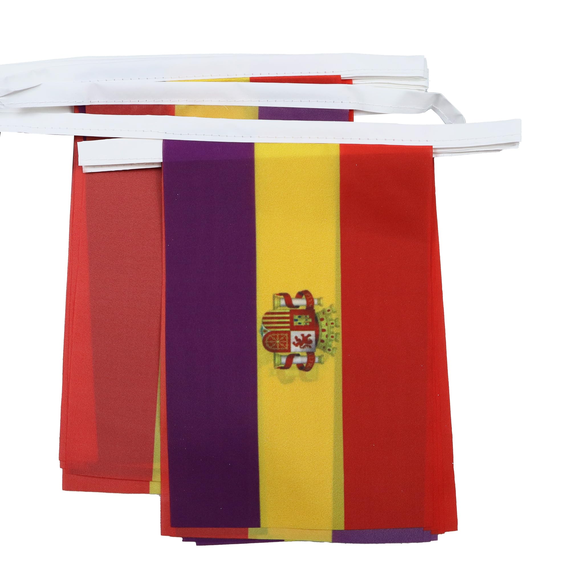 AZ FLAG Second Spanish Republic Coat of Arms Bunting Flag, 20 Ft Garland 20 Small Spain Republican Flags 8'' x 6'', 100% Polyester String Pennant, 6 meters