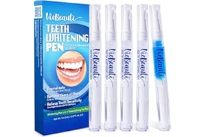 VIEBEAUTI Teeth Whitening Pen Gel Kit: 35% Carbamide Peroxide Gel for Stain Removal - No Sensitivity with Remineralizing Pen for a Brighter Whiter Smile Mint (5 Pack)