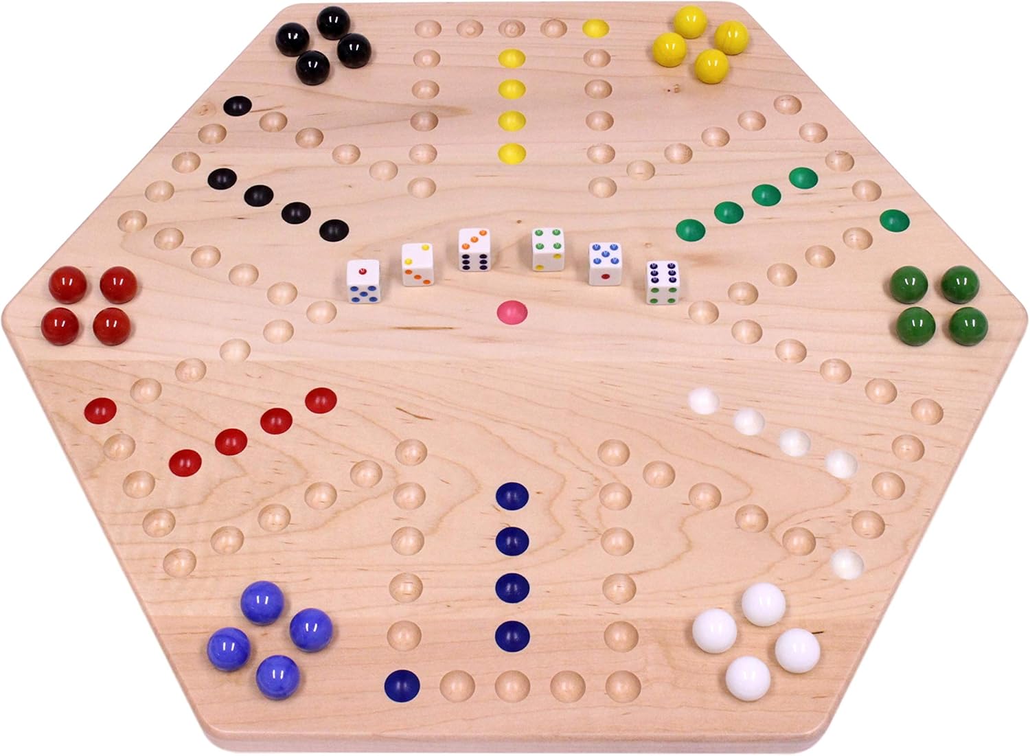 AmishToyBox.com Maple-Wood Double-Sided Aggravation Marble Game Board, 20" Wide