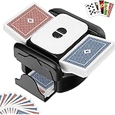 BEE&amp;FLOWER Card Shuffler Automatic Rechargeable for 1-2 Decks, White | Auto-Stop, 2600mAh Battery, Auto &amp; Manual Modes, Low Noise, USB-C Charging