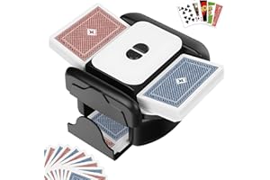 BEE&FLOWER Card Shuffler 2600mAh Rechargeable Auto-Stop Automatic Card Shuffler Low Noise Fits 1-2 Decks Compatible with Poker, UNO, Blackjack, Phase 10