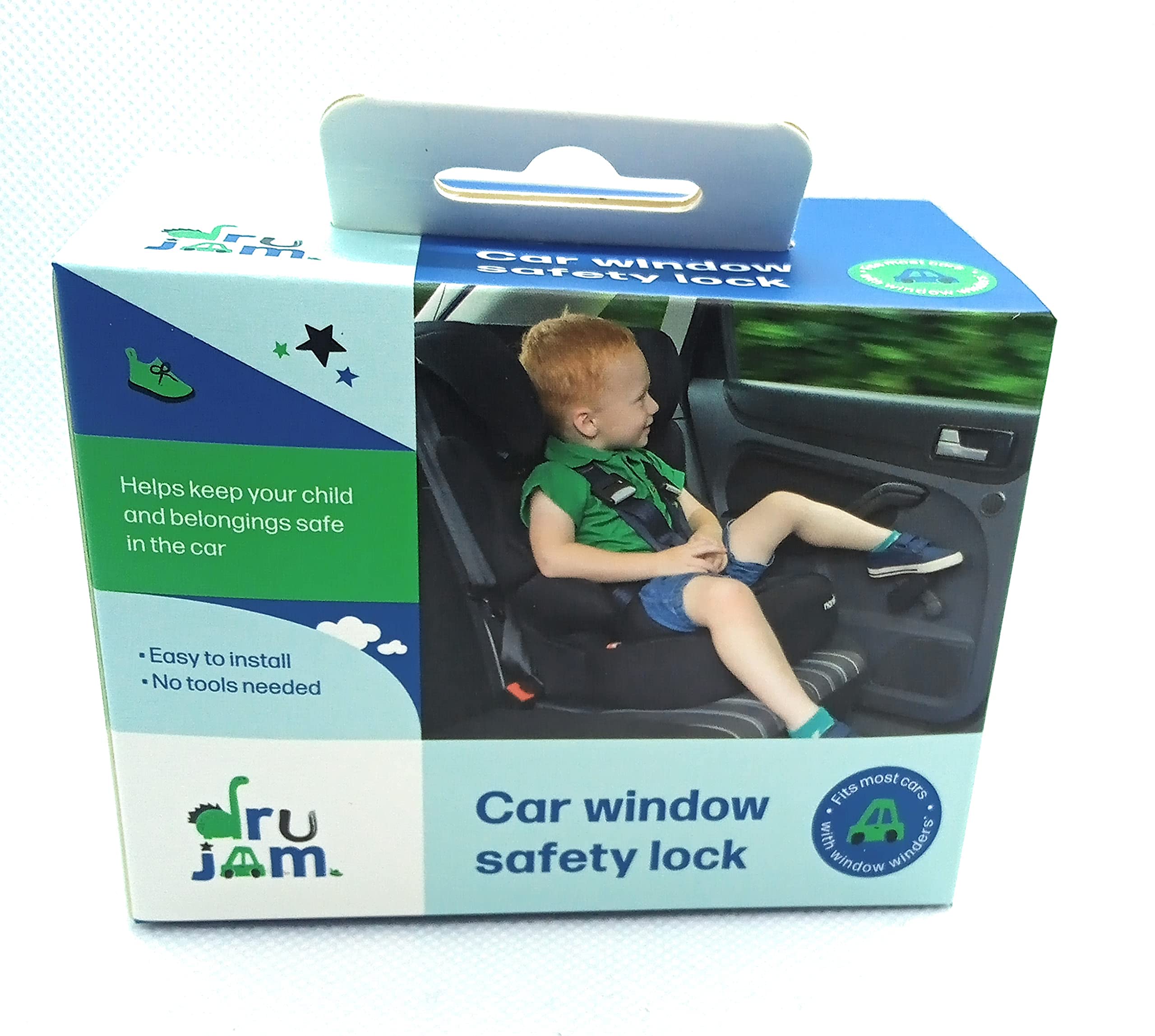 DruJam Car Window Safety Lock | Child Proofing for Manual or 'Roll Down' Windows on Vehicles | Fits Most Car Makes and Models | Easy to Install | No Tools Needed