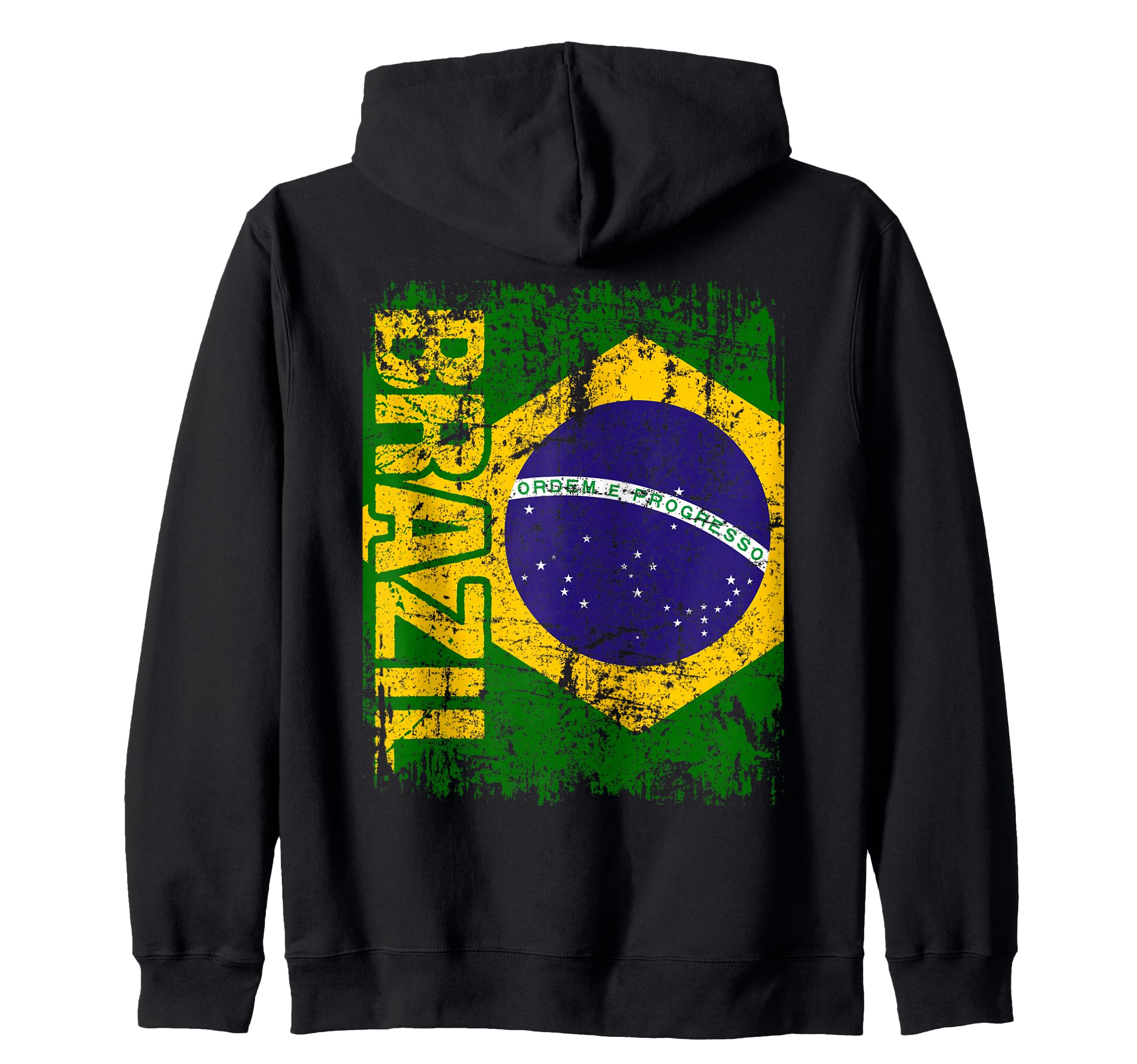 BRAZIL BRASIL Flag Vintage Distressed BRAZIL Zip Hoodie