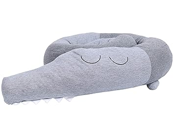 PB-SOAR 100% Baumwolle Bettumrandung Bettschlange Nestchenschlange Kantenschutz Kissen Baby Nestchen für Babybett, Länge 190c