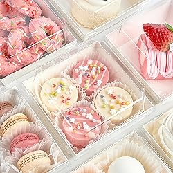 Ocmoiy 50 Pack Small Charcuterie Boxes with Clear