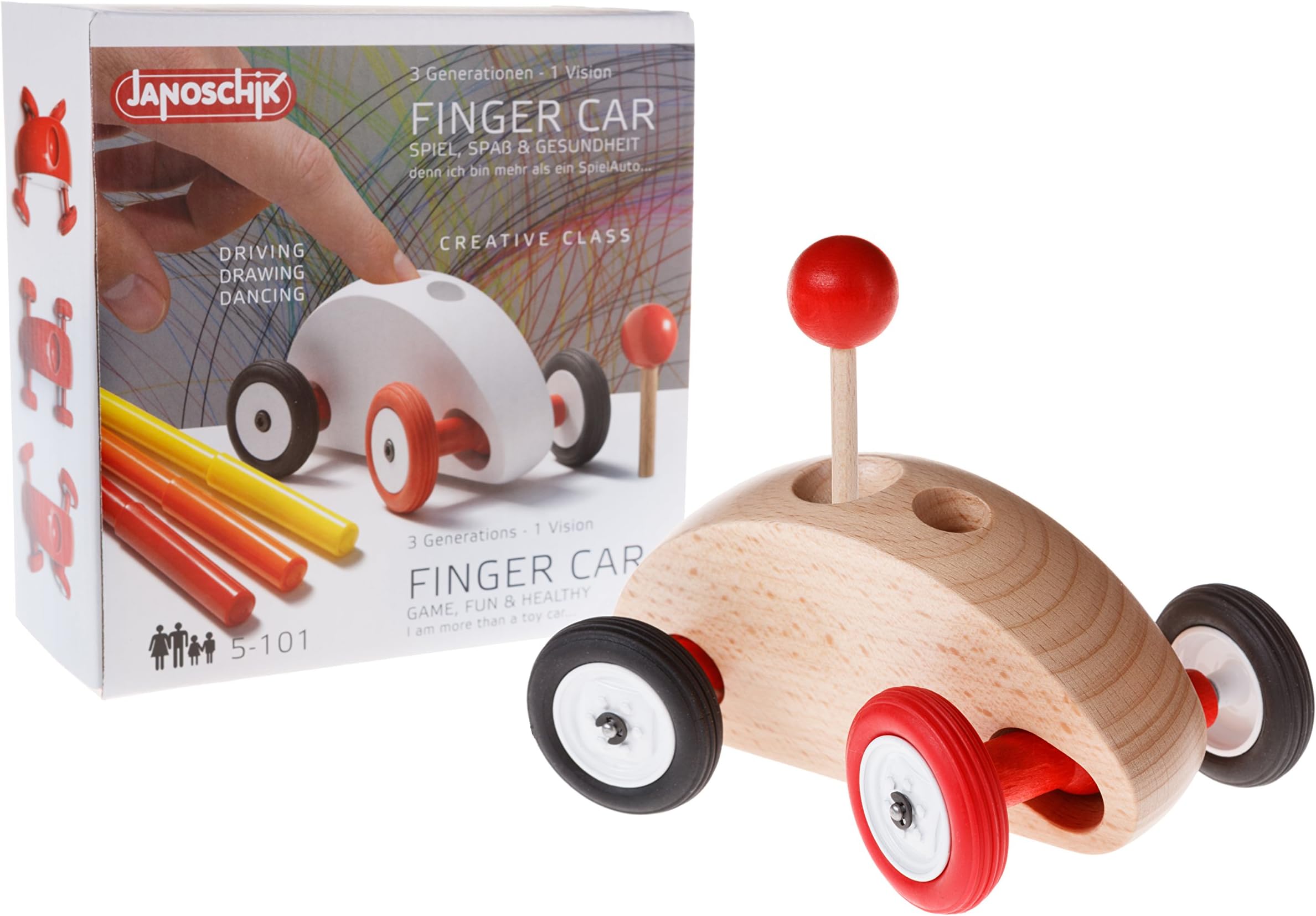 Finger Car 905 – Creative Game, Wood, natural,