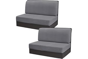 Gollense RV Dinette Cushion Covers, Stretch Camper Dinette Cushion Covers, Sectional Replacement RV Seat Covers for Travel Trailer Couch - Includes 2 Backrest Cover & 2 Bench Cover (T-Dark Grey)