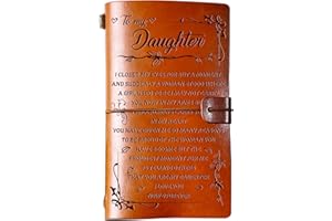SUEHHYY Daughter Gifts from Mom Dad, Leather Travel Journal 140 Pages Presents, Christmas Birthday Graduation Wedding Day Mothers Day Valentines Day Gifts for Daughter Adult from Mother Father