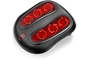 Medcursor Shiatsu Foot Massager with Heat, Electric Deep Kneading Massage Machine for Muscle Fatigue Relief, Improve Body Circulation for Home and Office Use, Black