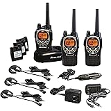 Midland - GXT1000VP4, 50 Channel GMRS Two-Way Radio - Up to 36 Mile Range Walkie Talkie, 142 Privacy Codes, Waterproof, NOAA Weather Scan + Alert (3 Pack) (Black/Silver)