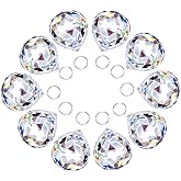 10pcs 20mm Crystal Ball Prism Chandelier Prisms Suncatcher Hanging, Clear | Rainbow Maker Window Sun Catchers,Crystal Beads for Suncatchers,Glass Ball Ornaments For Christmas Tree,Chandelier Crystals