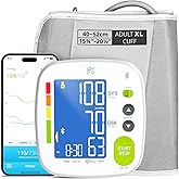 Greater Goods Bluetooth Blood Pressure Monitor - Accurate Digital Upper Arm BP Machine with Extra Large Cuff (15.7"–20.5"), Smart Inflate Technology, Backlit Display, Home Use Blood Pressure Kit