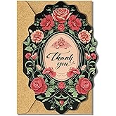 AZAZA Floral Thank You Cards with Envelopes 24 PK, Wedding Cards Unique Floral Design, 4x6 Wildflower Thank You Notes for Baby Shower, Bridal Shower, Sympathy (Vintage Flower)
