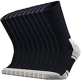 Ortis Men's Cotton Cushion Crew Socks Moisture Wicking Breathable Thick Warm Thermal for Athletic Heavy Duty Work Boot