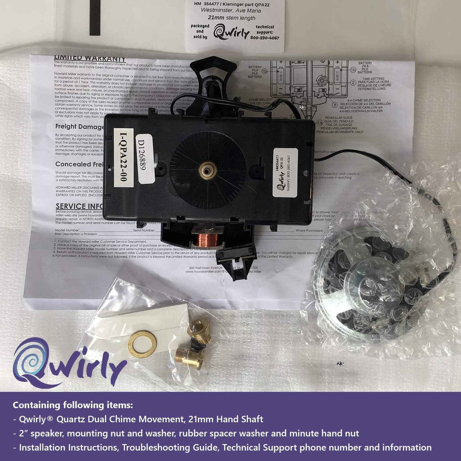 Parts Collectibles Howard Miller 354317 Clock Movement 16 mm Shaft Stem Length Direct