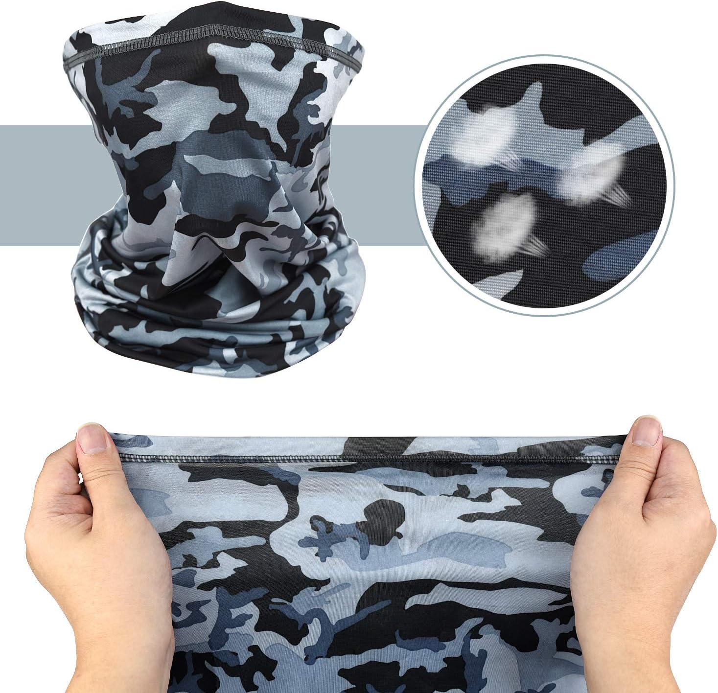 MENOLY Sun UV Protection Face Bandana Face Cover Cooling Neck Gaiters Face Balaclava for Women Men, 8 Pack: Sports & Outdoors