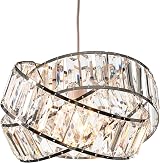 Giggi Modern Chrome Light Shade with Clear Acrylic Crystals 29cm Pendant view 2