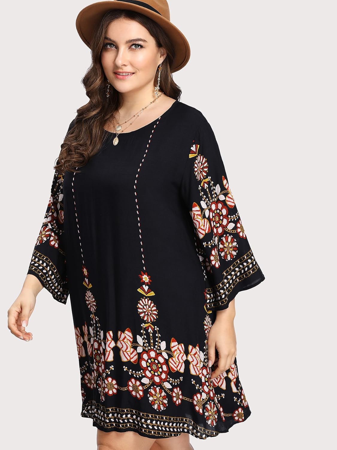 Romwe Women's Plus Size Boho Bohemian Tribal Print Summer Beach Dress at  Women’s Clothing store
