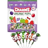 Charms Organic Pops, USDA Organic Fruit Candy Lollipops, 265 Count Bag | Resealable, All Natural Flavors and Ingredients, Dye-Free, Non-GMO, Peanut Free, Kosher, Gluten Free