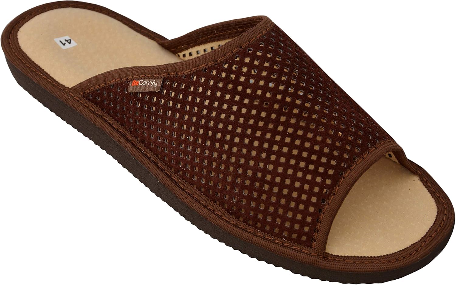 APREGGIO Herren Hausschuhe Aus Leder - Bequeme Pantoffeln Mit Flacher Sohle In Größen 40-46