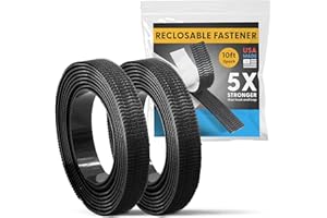 REBUILD SKILLS Industrial Strength - 10FT 2 Pack Black Indoor/Outdoor Adhesive Mounting Tape - Self Mating Reclosable Fastener Compatible with 3M SJ3550 / SJ3560 Dual Lock