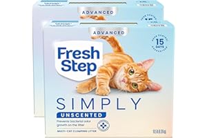 Fresh Step Advanced Simply Unscented Multi Cat Clumping Litter, 18.5 lb pack of 2