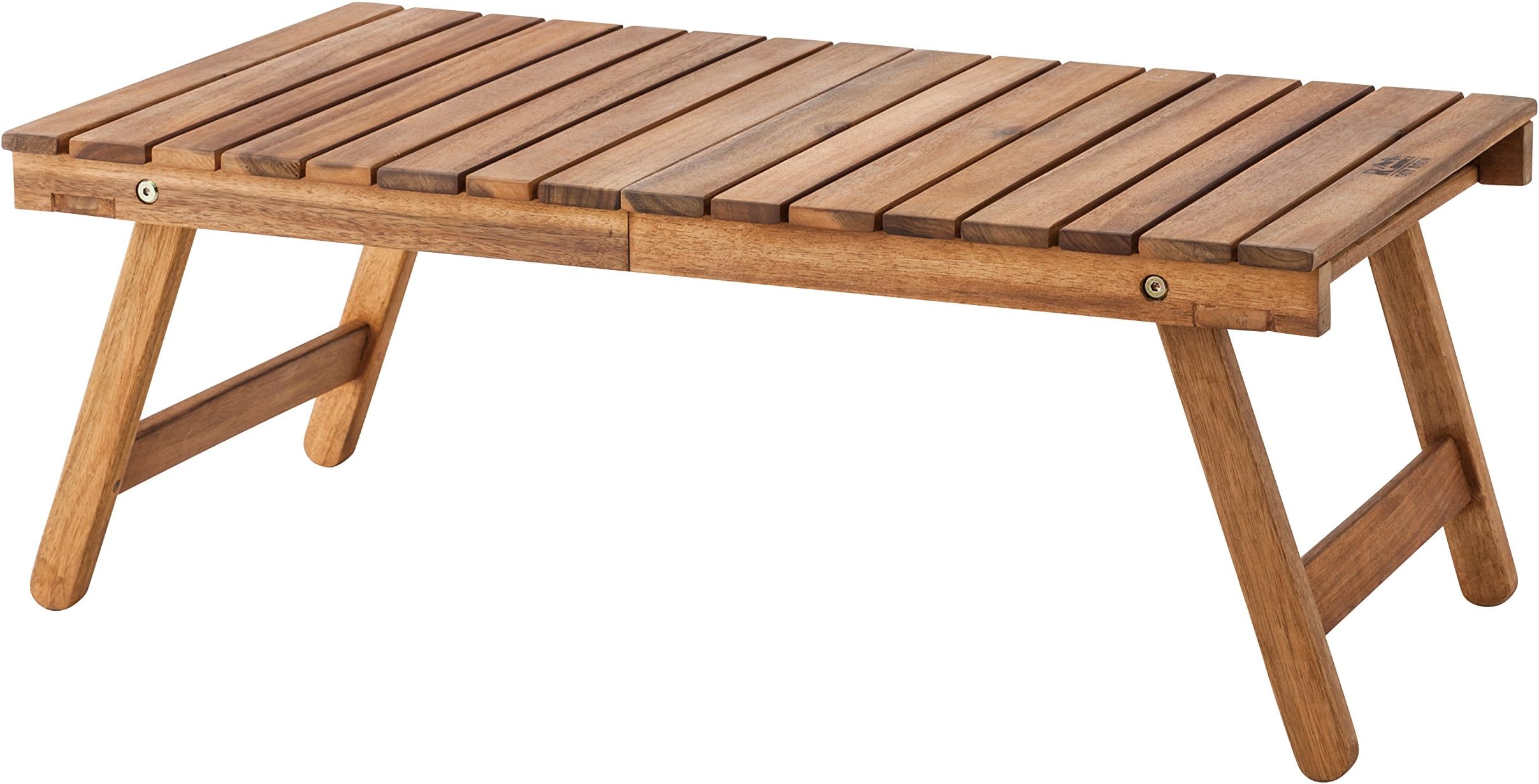 AZUMAYA NX-514 Folding Coffee Table, W28.7 x D15.7 x H11.0 Inches, Natural Acacia Wood Material, Home and Garden