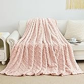 Aganear Twin Blanket - 3D Stylish Design, Lightweight Blanket Super Soft, Warm, Decorative Present for All Seasons, Portable Throw Blankets for Couch, Sofa, Bed, Car(60"×80", Pink)