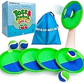 EVERICH TOY Upgraded Toss and Catch Ball Game Set, Kids Toy Stocking Stuffers for Boys Girls Ages 3-12, Includes 4 Paddles 4 Sticky Balls, Water-Resistant Indoor Outdoor Toy for Beach Pool Yard