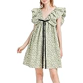 YISHARRY LI Women's Summer Dress Floral V-Neck Sleeveless Casual Mini Dress Sundress