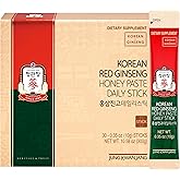 JUNG KWAN JANG Korean Red Ginseng Honey Paste Daily Stick | Poria Mushroom, Rehmannia Extract Hong Sam Jin Go Daily | Natural Energy Booster for Men & Women, Pre Workout | 30 Count