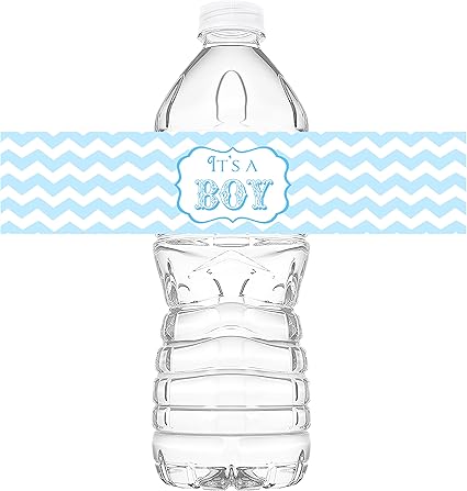 Amazon Com Pop Parties It S A Boy Bottle Wraps 20 Baby Shower