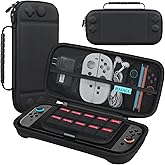 RAIALL Switch 2 case for Nintendo switch 2, Switch 2 Hard Travel Case, Protective Portable Carry Case Shell Pouch with Pockets for 10 Game Cards and Switch 2 Accessories, Black
