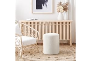 Get Set Style Modern Round Ottoman with Soft Padded Seat,Multifunctional Vanity Stool for Makeup, Upholstered Footrest Stool 