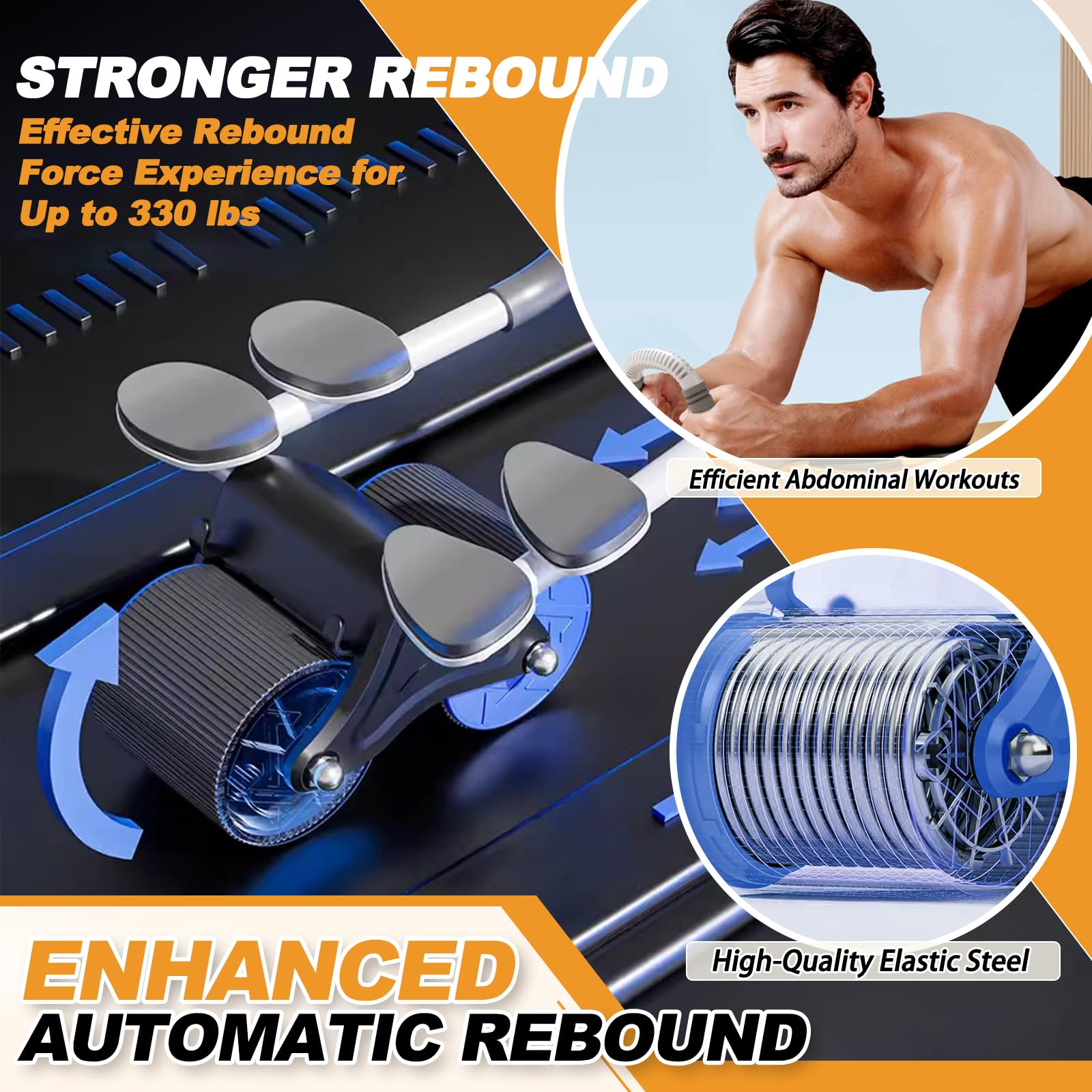 Mua Ab Roller Wheel - Ab Roller with Elbow Support, Automatic Rebound ...