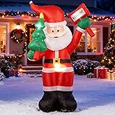 kurtmark 6FT Inflatable Santa Claus Outdoor Christmas Decorations with Bright LED Lights, Blow Up Santa for Yard Decors, Inflatable Xmas Decorations for Yard, Garden, Lawn