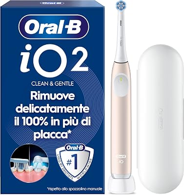iO 2 Spazzolino Elettrico, 1 Testina di Ricambio, Custodia, Rosa