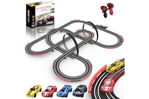 Jeux de pistes de course électriques pour garçons et enfants, double course avec 4 voitures haute vitesse et 2 contrôleurs ma