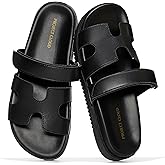 Project Cloud 100% Genuine Leather Sandals for Women Footwear - Stylish Womens Sandals with Plush & Soft Insole - Non-Slip and Water-Resistant Beach Sandals Slides for Women (Mayvy)