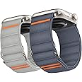 Suitisbest 2 Pack StretchFit Sport Bands Compatible with Apple Watch Ultra Band 49mm 46mm 45mm 44mm 42mm Men Women, Stretchy Sport Loop Strap with S-Hook for iWatch Series 10 Ultra SE 9 8 7 6 5 4 3